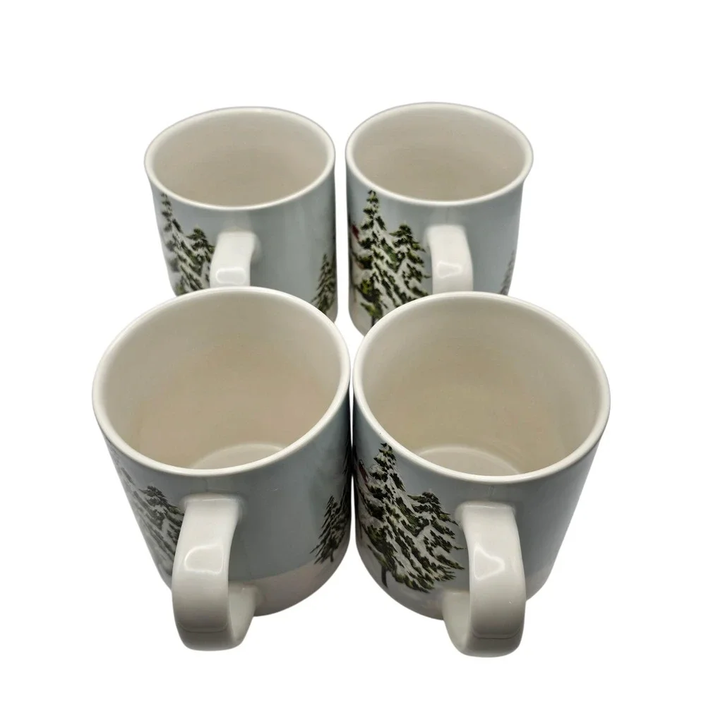 Set‎ of 4 Santa by Williams Sonoma Christmas Reindeer Sleigh Moon Mug